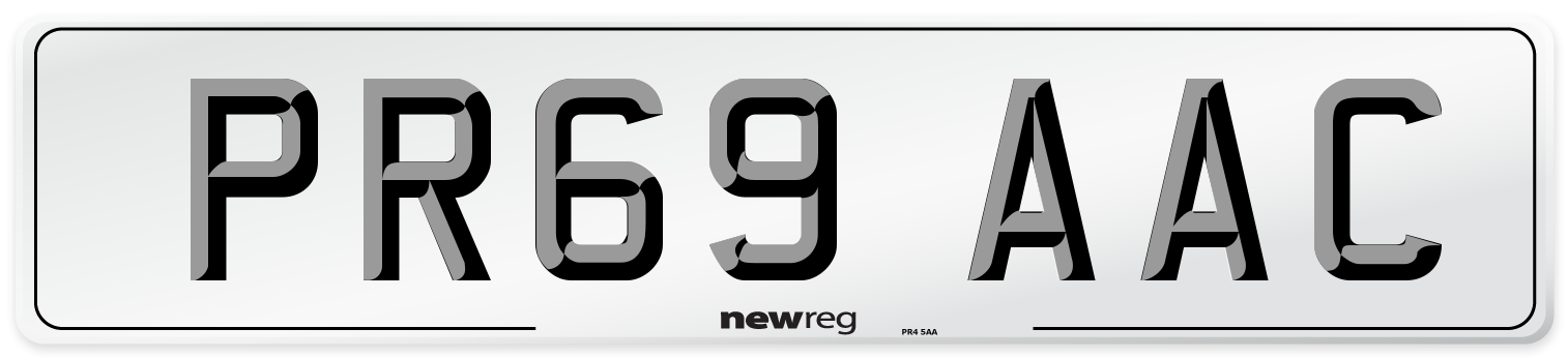 PR69 AAC Number Plate from New Reg